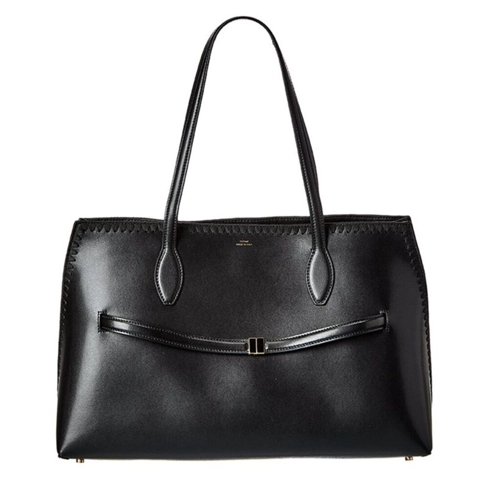 Toteme Lounge Leather Tote, Black